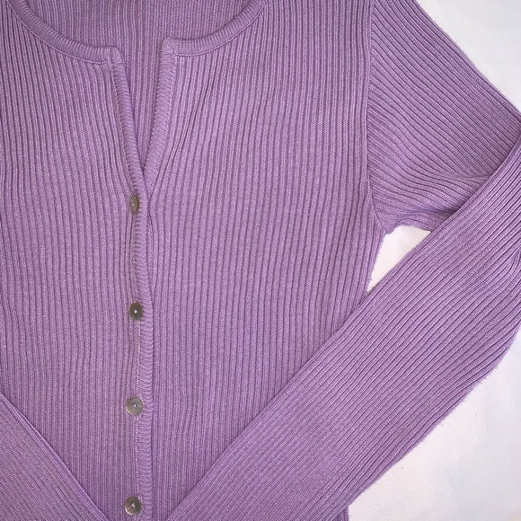 Lettuce Hem Lavender Cardigan - Picture 6 of 6